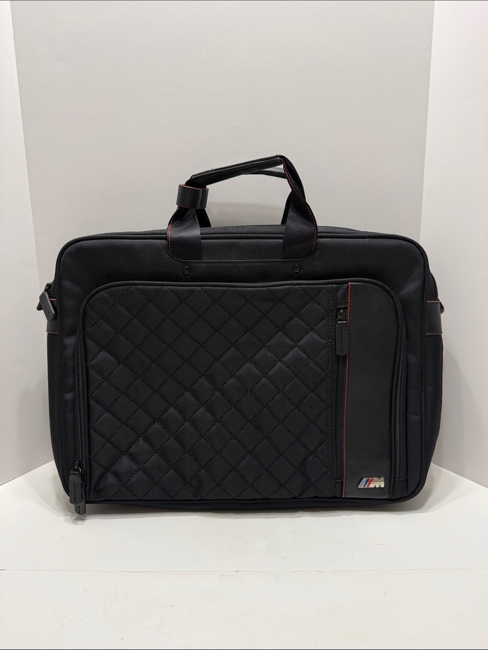 BMW Black Laptop Briefcase with Red Trim